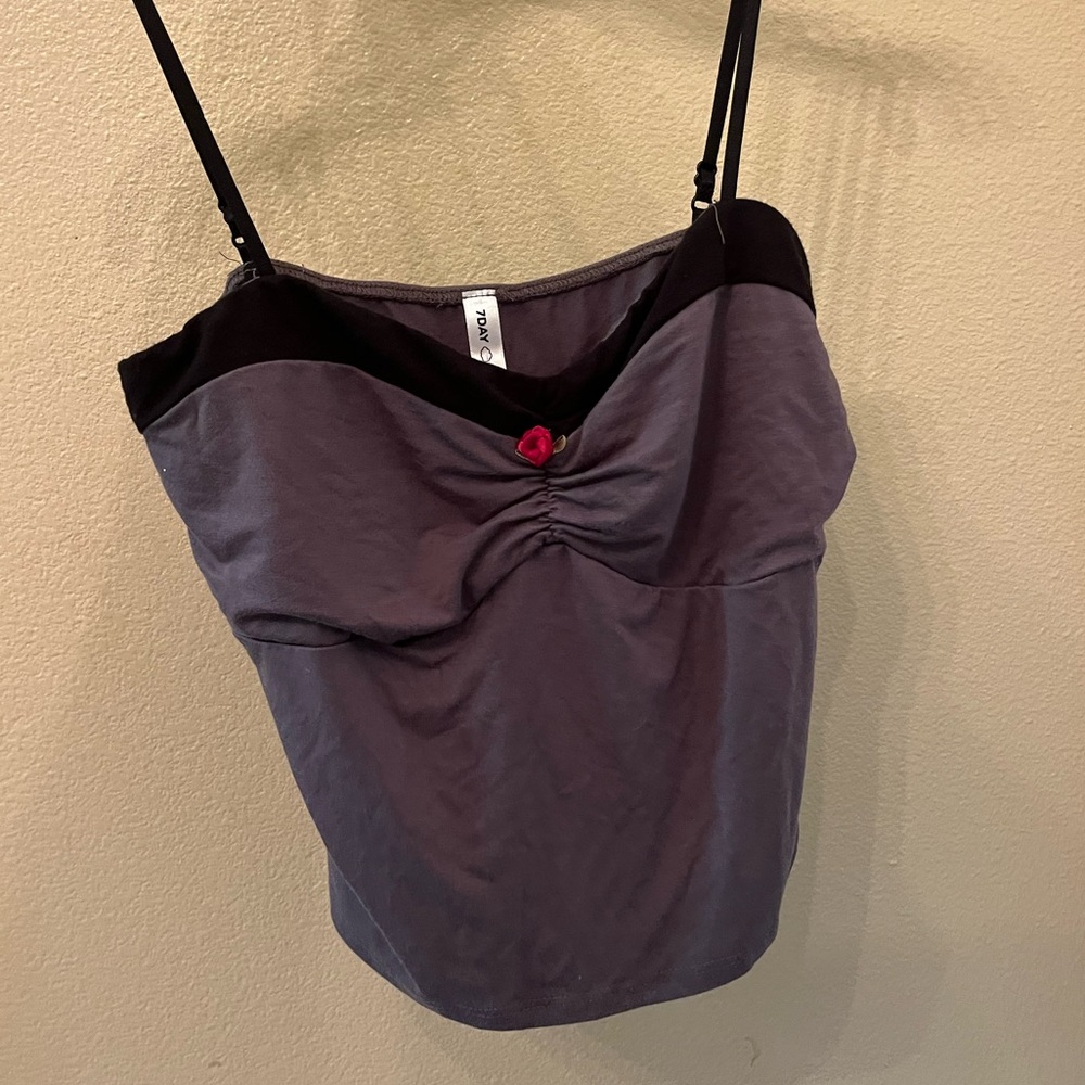 Gray and Black Camisole Top